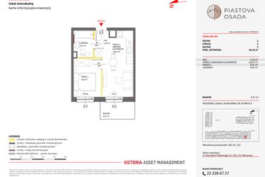 Rzut - Mieszkanie na sprzedaż 2 pokoje o powierzchni 30,33 m² - numer E.104 w Piastova Osada