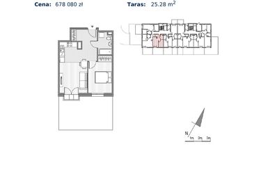 Rzut - Mieszkanie na sprzedaż 2 pokoje o powierzchni 41,6 m² - numer G.18 w Glogera bud. F i G