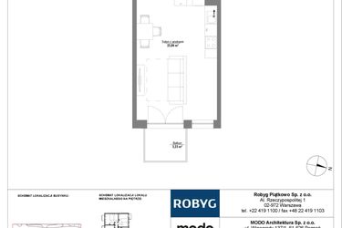 Rzut - Mieszkanie na sprzedaż 1 pokój o powierzchni 33,14 m² - numer 4M02 w Początek Piątkowo bud. F