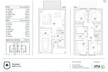 Rzut - Dom na sprzedaż 5 pokoi o powierzchni 134,15 m² - numer 33B w Domy Golfowe II