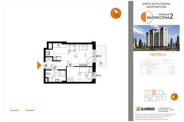 Rzut - Mieszkanie na sprzedaż 2 pokoje o powierzchni 34,92 m² - numer 34 w Osiedle Słoneczna etap 2