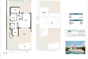Rzut - Dom na sprzedaż 3 pokoje o powierzchni 102,5 m² - numer 33 w Domy w Los Alcázares - 51759931