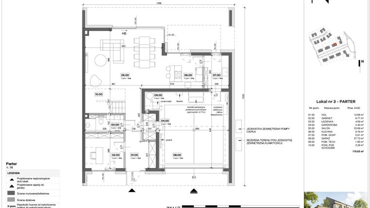 Rzut - Dom na sprzedaż 5 pokoi o powierzchni 190,37 m² - numer B-3 w Neo Natolin II