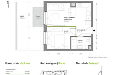 Rzut - Mieszkanie na sprzedaż 2 pokoje o powierzchni 35,61 m² - numer B1/A/07 w Ceglana Park