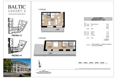 Rzut - Mieszkanie na sprzedaż 2 pokoje o powierzchni 47 m² - numer 3.06 w Baltic Luxury 2