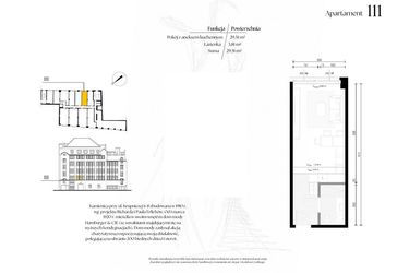 Rzut - Mieszkanie na sprzedaż 1 pokój o powierzchni 29,51 m² - numer G1/11 – 111 w Krupnicza 6/8