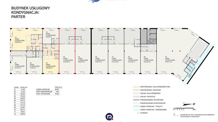 Rzut - Lokal użytkowy na sprzedaż 1 pokój o powierzchni 176,56 m² - numer 4 w Park Handlowy Pastelowe