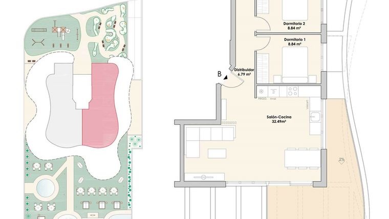 Rzut - Mieszkanie na sprzedaż 3 pokoje o powierzchni 169,65 m² - numer 7-B w Apartamenty w Calpe - 70729417