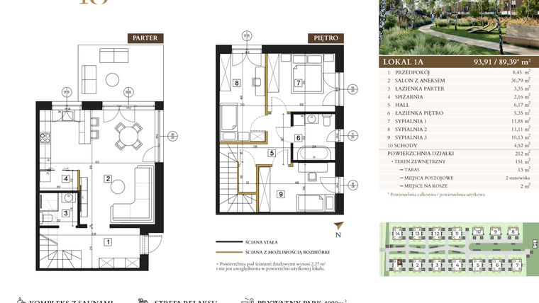 Rzut - Dom na sprzedaż 4 pokoje o powierzchni 89,39 m² - numer 1A w Lawinowa 18