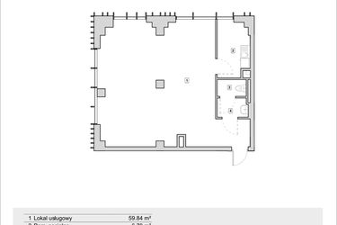 Rzut - Lokal użytkowy na sprzedaż 1 pokój o powierzchni 70,81 m² - numer H2-U-1-2 w Heyki City