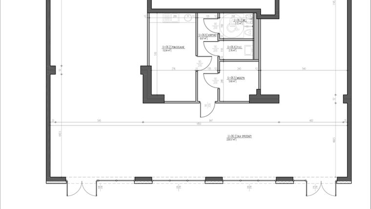 Rzut - Lokal użytkowy na sprzedaż 1 pokój o powierzchni 262,32 m² - numer U-6 w Nałęczowska etap II
