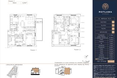 Rzut - Mieszkanie na sprzedaż 5 pokoi o powierzchni 117,72 m² - numer C6.M4 w Motława Garden