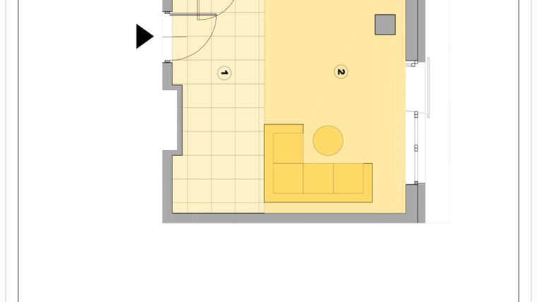 Rzut - Mieszkanie na sprzedaż 1 pokój o powierzchni 32,36 m² - numer 38 w Stalowa 65