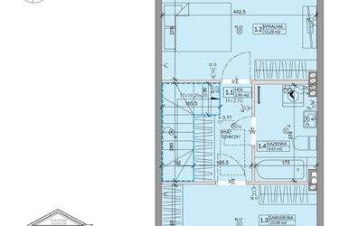 Rzut - Dom na sprzedaż 3 pokoje o powierzchni 63,99 m² - numer 38B w Ogrody Przyjaciół 5 etap IV