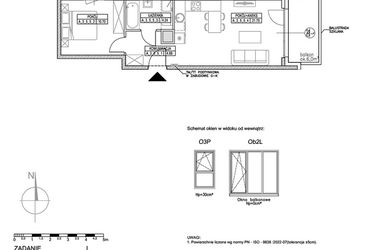 Rzut - Mieszkanie na sprzedaż 2 pokoje o powierzchni 41,41 m² - numer A.3.5.5 w Forma