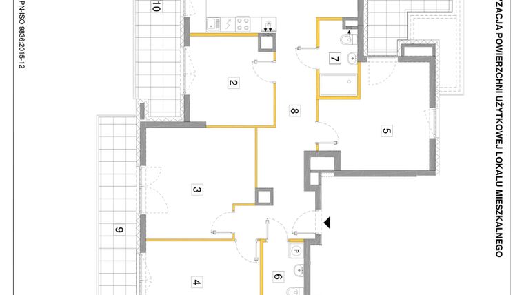 Rzut - Mieszkanie na sprzedaż 5 pokoi o powierzchni 133,62 m² - numer A.34 w Puenta