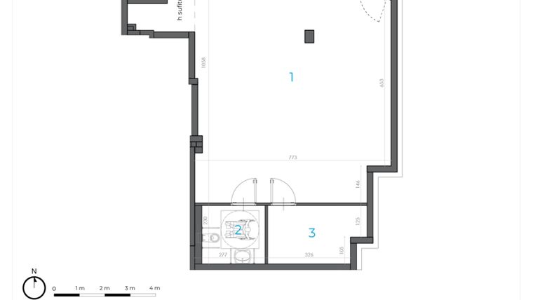 Rzut - Lokal użytkowy na sprzedaż 1 pokój o powierzchni 83,18 m² - numer 1.U2 w Incepti Gaj 2