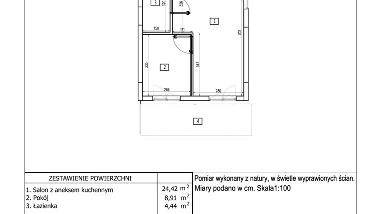 Rzut - Mieszkanie na sprzedaż 2 pokoje o powierzchni 37,77 m² - numer 99 w Aquamarina Dąbki