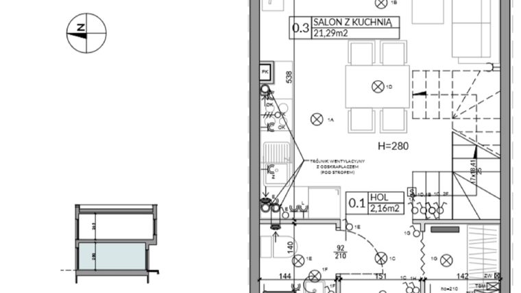 Rzut - Dom na sprzedaż 3 pokoje o powierzchni 62,16 m² - numer 10 w Boska Ksawerowska 2
