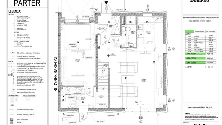Rzut - Dom na sprzedaż 6 pokoi o powierzchni 156,39 m² - numer 22C w Osiedle Drobiarska