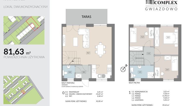 Rzut - Mieszkanie na sprzedaż 4 pokoje o powierzchni 81,63 m² - numer K12.2 w Osiedle Gwiazdowo etap 9
