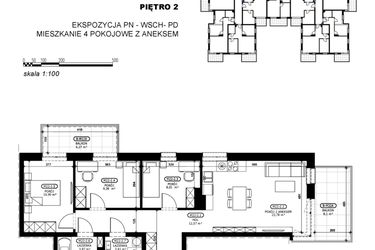 Rzut - Mieszkanie na sprzedaż 4 pokoje o powierzchni 70,93 m² - numer C2-M22 w Stacja Łódź V – etap C2