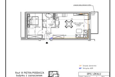 Rzut - Mieszkanie na sprzedaż 2 pokoje o powierzchni 44,51 m² - numer 32 w Osiedle OdNowa K5