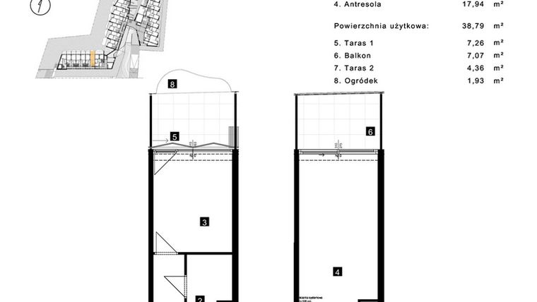 Rzut - Mieszkanie na sprzedaż 2 pokoje o powierzchni 38,79 m² - numer A.0.7 w Cisha Apartamenty Dziwnów