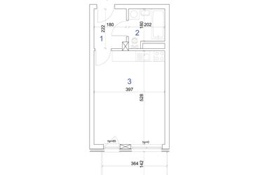 Rzut - Mieszkanie na sprzedaż 1 pokój o powierzchni 28,74 m² - numer 6A.27 w Mierzeja Wiślana etap IV