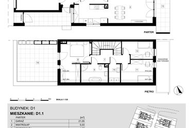 Rzut - Dom na sprzedaż 4 pokoje o powierzchni 122,4 m² - numer D1.1 w Ville Przy Białej