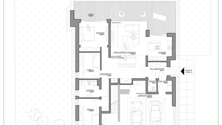 Rzut - Mieszkanie na sprzedaż 4 pokoje o powierzchni 110 m² - numer 2A w Nove Bema
