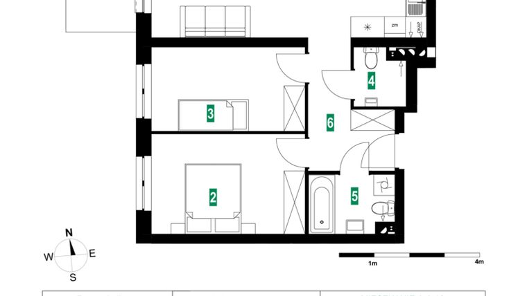 Rzut - Mieszkanie na sprzedaż 3 pokoje o powierzchni 64,12 m² - numer A.A.19 w Park Śliwowa