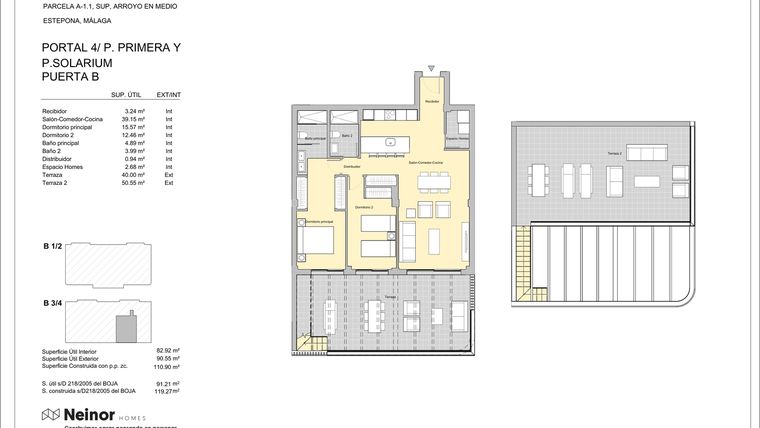 Rzut - Mieszkanie na sprzedaż 2 pokoje o powierzchni 95,71 m² - numer CH-41B w Celestia Homes