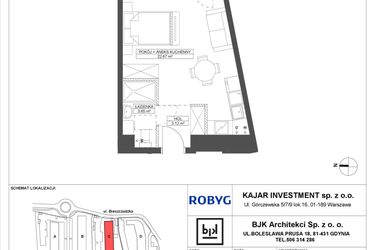 Rzut - Mieszkanie na sprzedaż 1 pokój o powierzchni 29,44 m² - numer C.5M10 w Foresteria