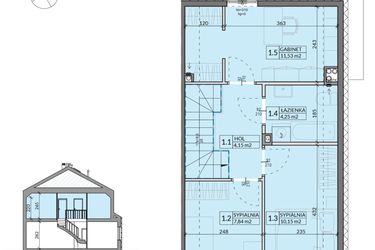 Rzut - Dom na sprzedaż 4 pokoje o powierzchni 85,77 m² - numer 1 w Ahoj Pogórze