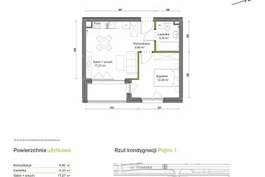 Rzut - Mieszkanie na sprzedaż 2 pokoje o powierzchni 38,36 m² - numer C2/F/10 w Orawska Vita