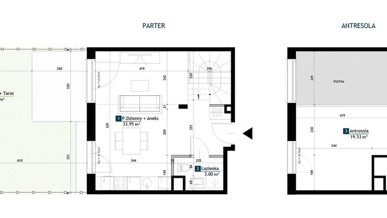 Rzut - Mieszkanie na sprzedaż 1 pokój o powierzchni 56,48 m² - numer AA0005 w Viva Cité 2