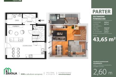 Rzut - Dom na sprzedaż 4 pokoje o powierzchni 87,99 m² - numer 52 w Osiedle Domy Rataja