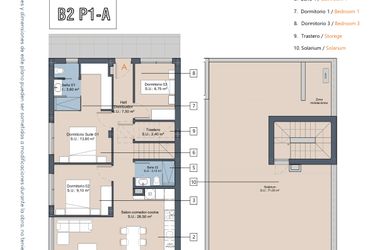 Rzut - Mieszkanie na sprzedaż 3 pokoje o powierzchni 83,1 m² - numer 2.1.A w LA Sunrise - Los Alcázares