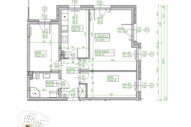 Rzut - Mieszkanie na sprzedaż 3 pokoje o powierzchni 60,78 m² - numer B.I.2 w Villa Rosenthal