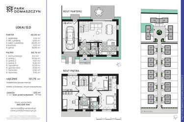 Rzut - Dom na sprzedaż 5 pokoi o powierzchni 136,76 m² - numer 12D w Park Domaszczyn 2 - etap 5