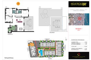 Rzut - Mieszkanie na sprzedaż 3 pokoje o powierzchni 116,06 m² - numer 1 w Higuericas Bay - Torre de la Horadada