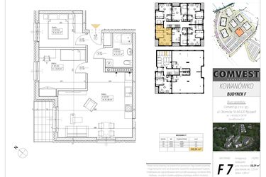 Rzut - Mieszkanie na sprzedaż 3 pokoje o powierzchni 58,29 m² - numer F7 w Kowanówko