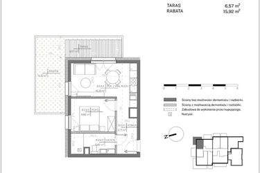 Rzut - Mieszkanie na sprzedaż 2 pokoje o powierzchni 37,61 m² - numer B.0.4 w Polanka 21