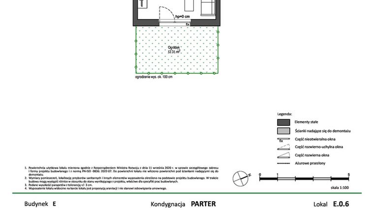Rzut - Mieszkanie na sprzedaż 1 pokój o powierzchni 25,59 m² - numer E.0.6 w Nowy Świat Ostoja etap II - EFG