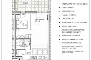 Rzut - Mieszkanie na sprzedaż 3 pokoje o powierzchni 50,48 m² - numer 232/3 w Kamieńskiego 232