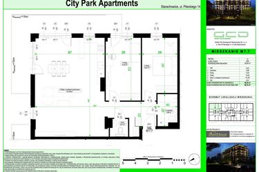 Rzut - Mieszkanie na sprzedaż 3 pokoje o powierzchni 86,32 m² - numer 7.7. w City Park Apartments