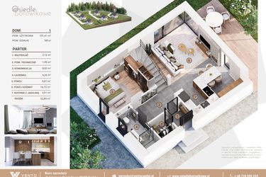 Rzut - Dom na sprzedaż 5 pokoi o powierzchni 97,41 m² - numer 255 w Osiedle Borowikowe