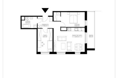 Rzut - Mieszkanie na sprzedaż 3 pokoje o powierzchni 59,19 m² - numer B4.8 w Stacja Augustów B