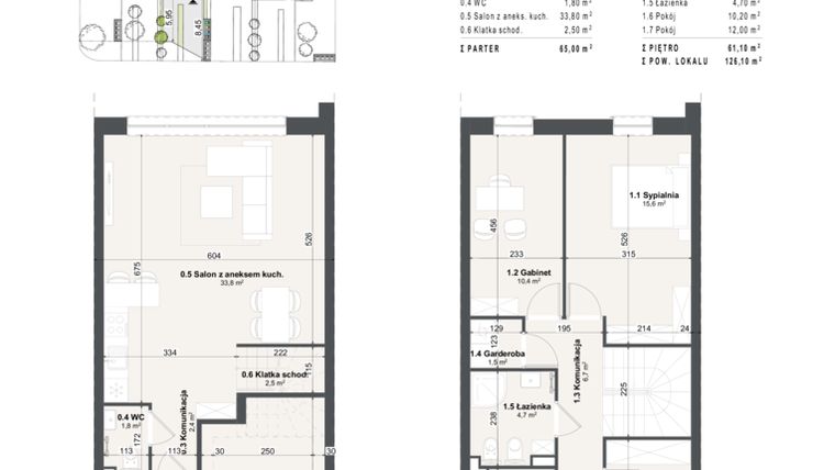 Rzut - Dom na sprzedaż 4 pokoje o powierzchni 126,1 m² - numer 9b w Domy na Przylesiu